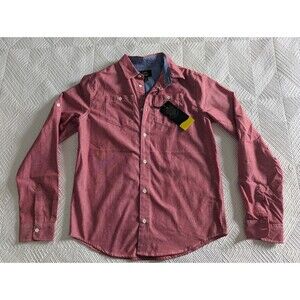 Lee Boys Shirt Red Button Down Long Sleeve XL Extra Large 18-20 NWT